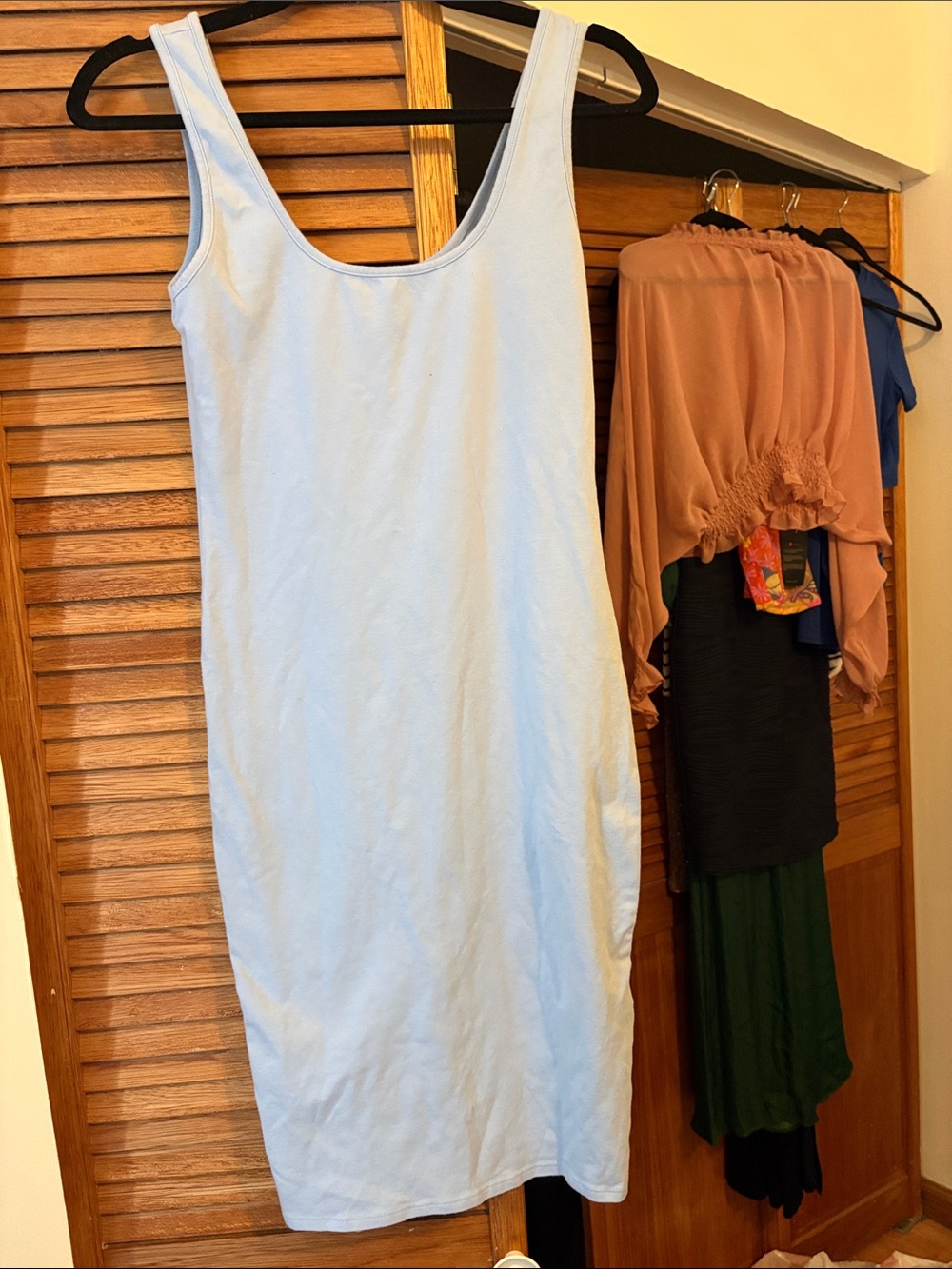 Forever 21 Light Blue Scoop-Neck Tank Dress